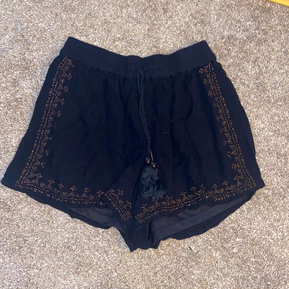 Atmosphere Soft Black Tassel Shorts